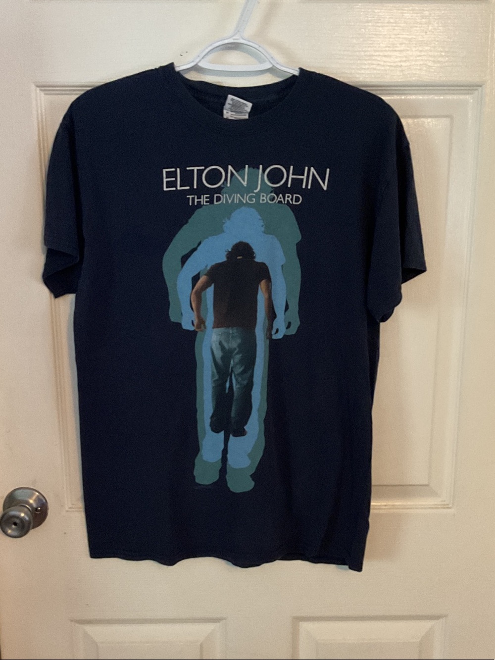 Navy Elton John 'The Diving Board' Graphic 2013 Tour Tee with Backhit